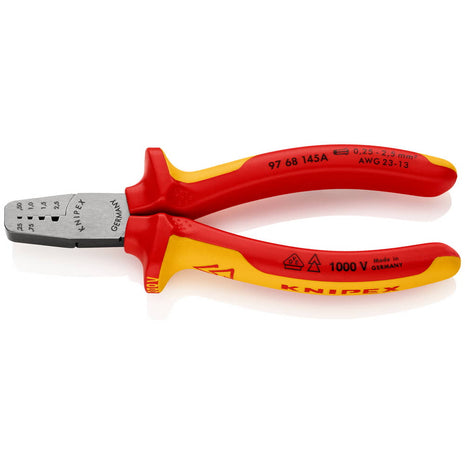 Szczypce do zaciskania końcówek przewodów KNIPEX o długości całkowitej 145 mm ( 4000795074 )