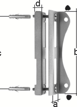 Tope de caja de cerradura GAH modelo 2392 apto para caja de cerradura galvanizada de 40 mm (3000251282)