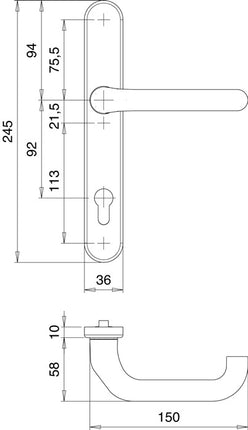 Zestaw drzwi profilowych EDI Kronos 1300/0035 aluminium F12 ( 3000200027 )