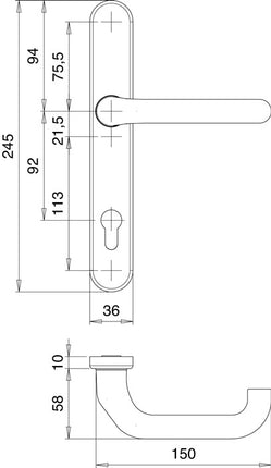 Zestaw drzwi profilowych EDI Kronos 1300/0035 aluminium F12 ( 3000200027 )