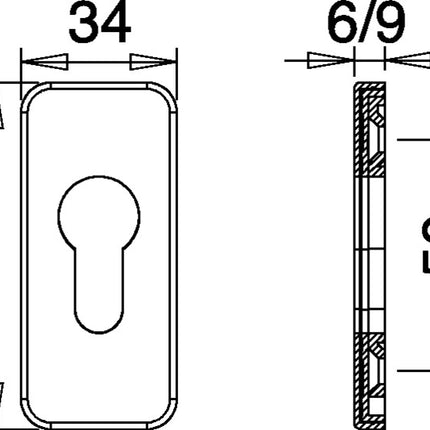 EDI Schlüsselrosette 0812/9003 Aluminium F1 ( 3000252771 )