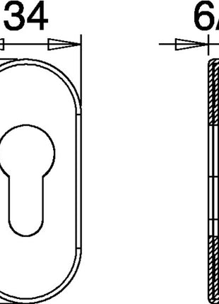 EDI Rosace de clé 0811/6003 Aluminium F12 ( 3000200055 )