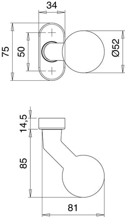 Pomo de bola de protección contra incendios EDI 2133/4020 aluminio F1 ( 3000200050 )