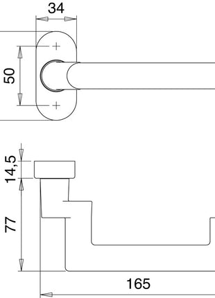 EDI Pièce de perçage de poignée anti-feu 1460/2133 Acier inoxydable EST ( 3000261232 )