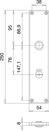 Par de carteles de renovación EDI 220 WC acero inoxidable F00 (3000261362)