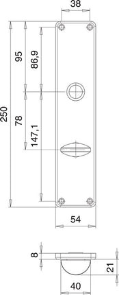 EDI Renovierschildpaar 220 WC Edelstahl F00 ( 3000261362 )