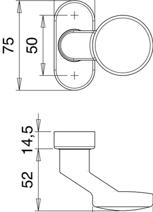 Pomo de puerta perfil EDI 2033/1610 material acero inoxidable EST (3000261215)