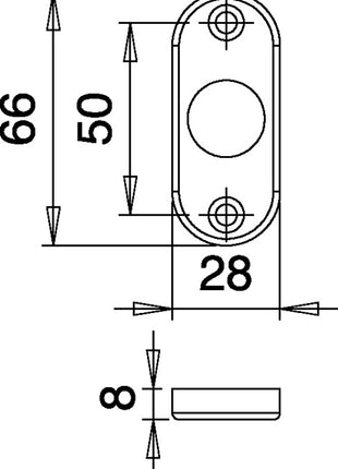 Rozeta klamki EDI 3392/0000 Aluminium F1 ( 3000200015 )