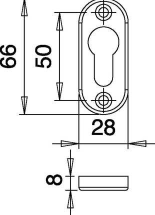 Rozeta na klucz EDI 3393/0000 Aluminium F1 ( 3000200014 )