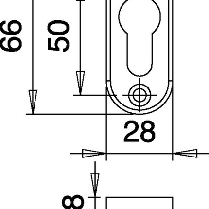 Rozeta na klucz EDI 3393/0000 Aluminium F1 ( 3000200014 )