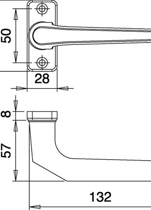 EDI Profiltürdrückerlochteil 3314/0000 Aluminium F1 ( 3000252764 )