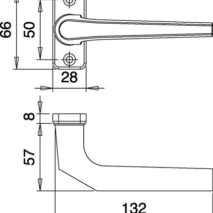 EDI Profiltürdrückerlochteil 3314/0000 Aluminium F1 ( 3000252764 )