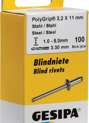 GESIPA Blindniet PolyGrip® Nietschaft d x l 3,2 x 11 mm ( 4000813775 )