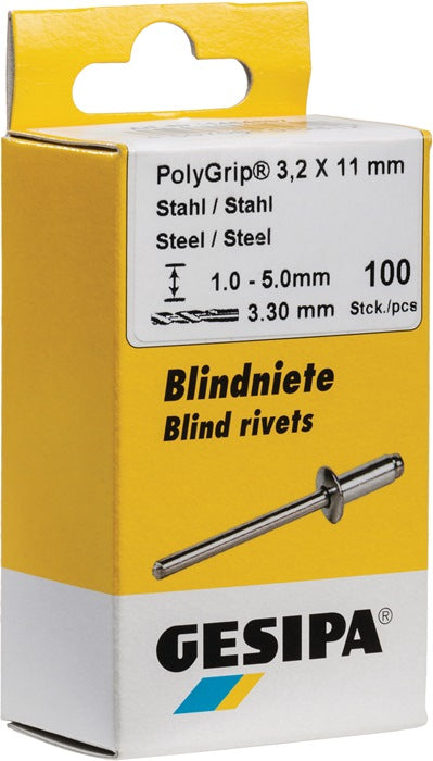 GESIPA Rivet POP PolyGrip® tige de rivet D. x l 4 x 10 mm ( 4000813777 )