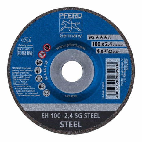 Disque à tronçonner PFERD SG STEEL D125x2,4mm décalé (4000841311)