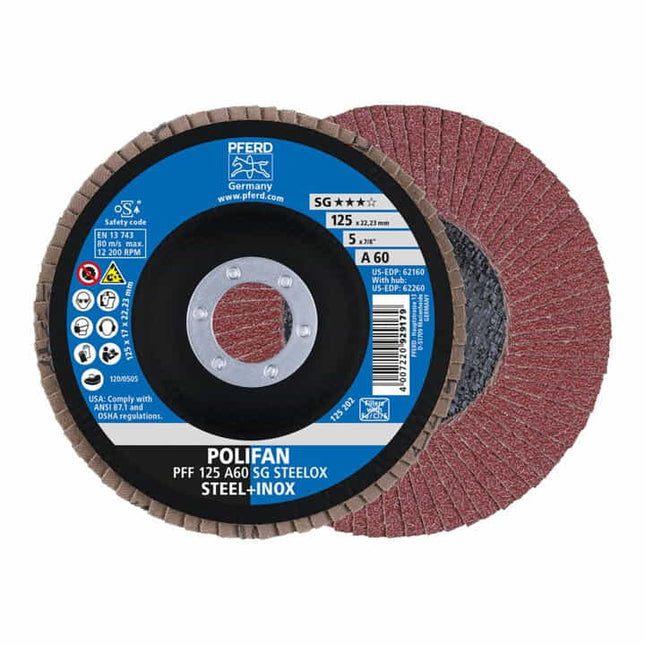 Disco de láminas PFERD POLIFAN A SG STEELOX Ø 125 mm grano 60 liso ( 4000842581 )