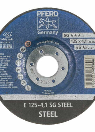 Disco abrasivo PFERD SG STEEL D125xS4.1mm (4000842014)