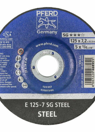 Disco abrasivo PFERD SG STEEL D125xS7.2mm (4000842705)