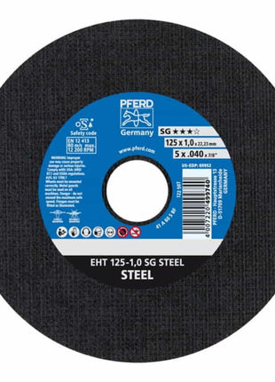 Disque à tronçonner PFERD SG STEEL D125x1mm droit (4000841251)