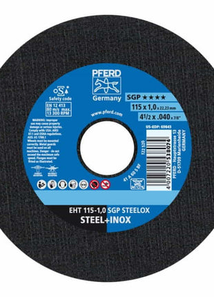 Disco de corte PFERD SGP STEELOX D115x1mm recto (4000843067)