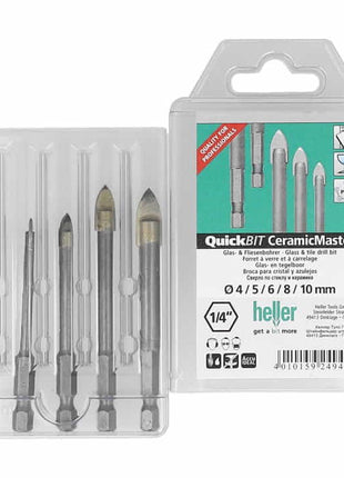 HELLER Juego de brocas QuickBit® Ceramic Master 5 piezas Ø 4, 5, 6, 8, 10 mm (4000864209)