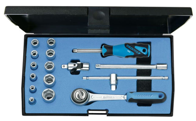 GEDORE socket spanner set 20 EMU-3 16-piece 1/4 ″ ( 4000820540 )