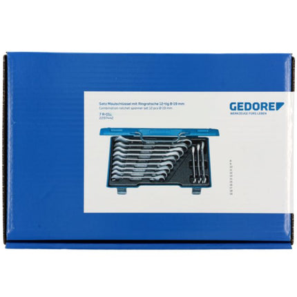GEDORE Jeu de clés mixtes à cliquet 7 R-012 12 pcs. ouverture de clés 8-19 mm ( 4000821989 )