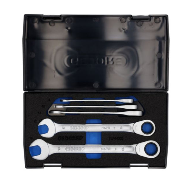 GEDORE Jeu de clés mixtes à cliquet 7R-005 5 pcs. ouverture de clés 8-19 mm ( 4000821988 )