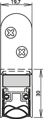 Junta de puerta ATHMER Schall-Ex® Ultra WS 1-290 2 lados longitud 833 mm (3327023005)