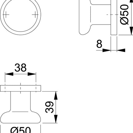 HOPPE Türknopf 54/11 Aluminium F2 ( 3000252028 )