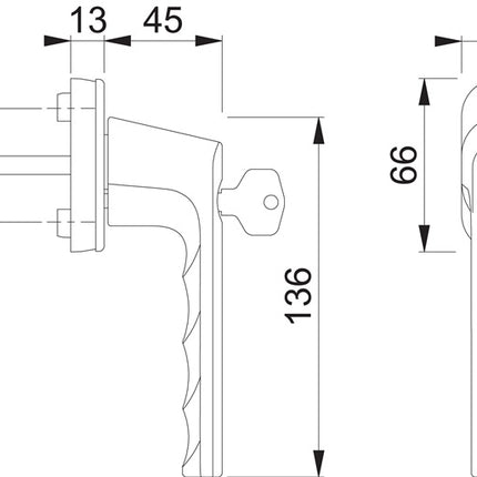 HOPPE Fenstergriff Hamburg 0700LS/U26 100NM Aluminium F9016 verkehrsweiß ( 3000203156 )
