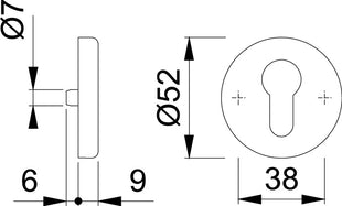 HOPPE Schlüsselrosetten-Paar 42KVS Aluminium F1 ( 3000252113 )