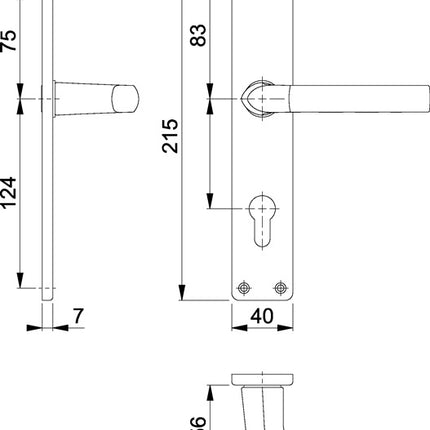 Zestaw długich płyt HOPPE Birmingham 1117/202SP Aluminium F1 ( 3000252986 )