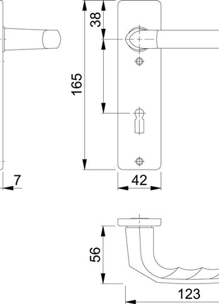 Zestaw krótkich rozetek HOPPE Birmingham 1117/202KP Aluminium F1 ( 3000252946 )