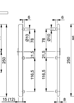 HOPPE Garniture de protection Birmingham 1117/2221A/2440 aluminium F4 ( 3000250682 )