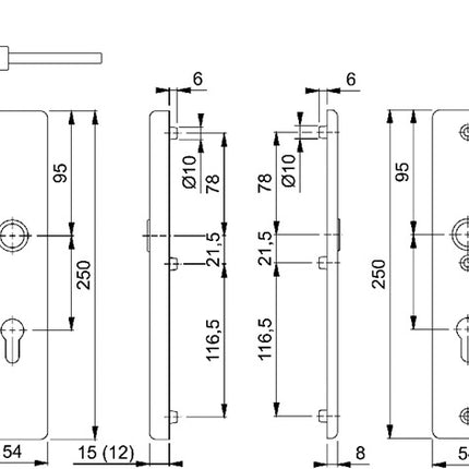 HOPPE Mobiliario de seguridad Birmingham 1117/2221A/2440 Aluminio F4 ( 3000250682 )