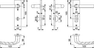 HOPPE Garniture de plaque courte Birmingham 1117/202KP/AP aluminium F1 ( 3000252942 )