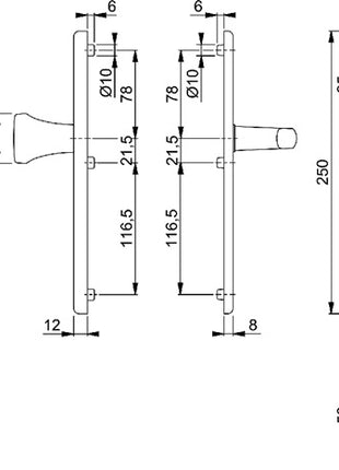 HOPPE kit de protection Birmingham 78G/2221A/2440/1117 aluminium F4 (3000220075)