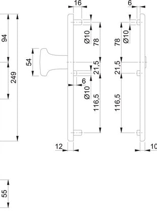 HOPPE Schutzgarnitur E86G/3331/3310 Edelstahl F69 ( 3000209778 )