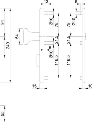 HOPPE Schutzgarnitur E86G/3332ZA/3310 Edelstahl F69 ( 3000209781 )