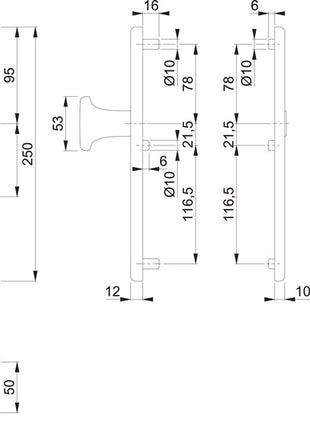 HOPPE Schutzgarnitur 86G/3331/3310 Aluminium F4 ( 3000209789 )