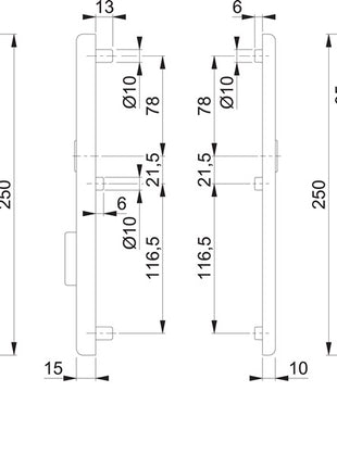 Para długich płyt HOPPE E3332ZA/3310 F1 / F1 w kolorze srebrnym ( 3000209807 )