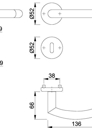 HOPPE Rosettengarnitur Alta E1433Z/17KV/17KVS Edelstahl F69 ( 3000220080 )