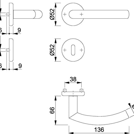 HOPPE Rosettengarnitur Alta E1433Z/17KV/17KVS Edelstahl F69 ( 3000220080 )