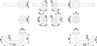 HOPPE escutcheon set Baden E1388Z/17KV/17KVS stainless steel F69 ( 3000220002 )