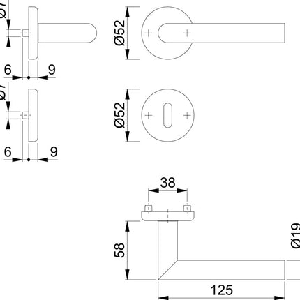 HOPPE Rosettengarnitur Utrecht E1444Z/17KV/17KVS Edelstahl F69 ( 3000220003 )