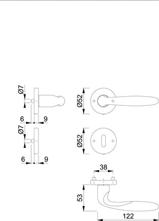 Juego de rosetas HOPPE Verona M151/42KV/42KVS latón F71 (3000253732)