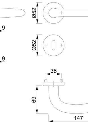 HOPPE Marseille rose set 1138/42KV/42KVS Aluminium F1 ( 3000252247 )