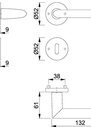 HOPPE Zestaw rozet Stockholm 1140/42KV/42KVS Aluminium F1 ( 3000252243 )