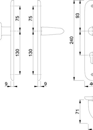 Zestaw długich płyt HOPPE Marseille 53/273P/1138 Aluminium F1 ( 3000252629 )